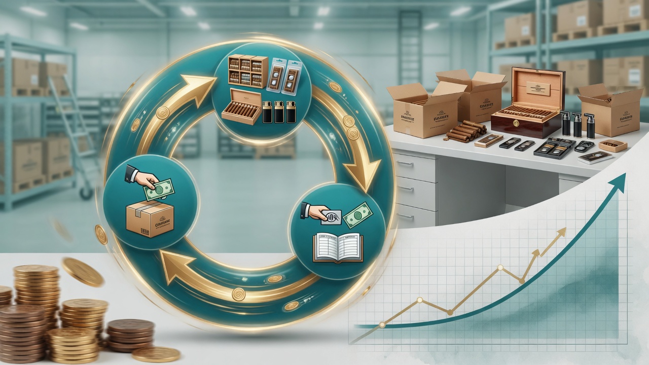Capital turnover diagram — Procurement, Inventory, Collection three-ring linkage