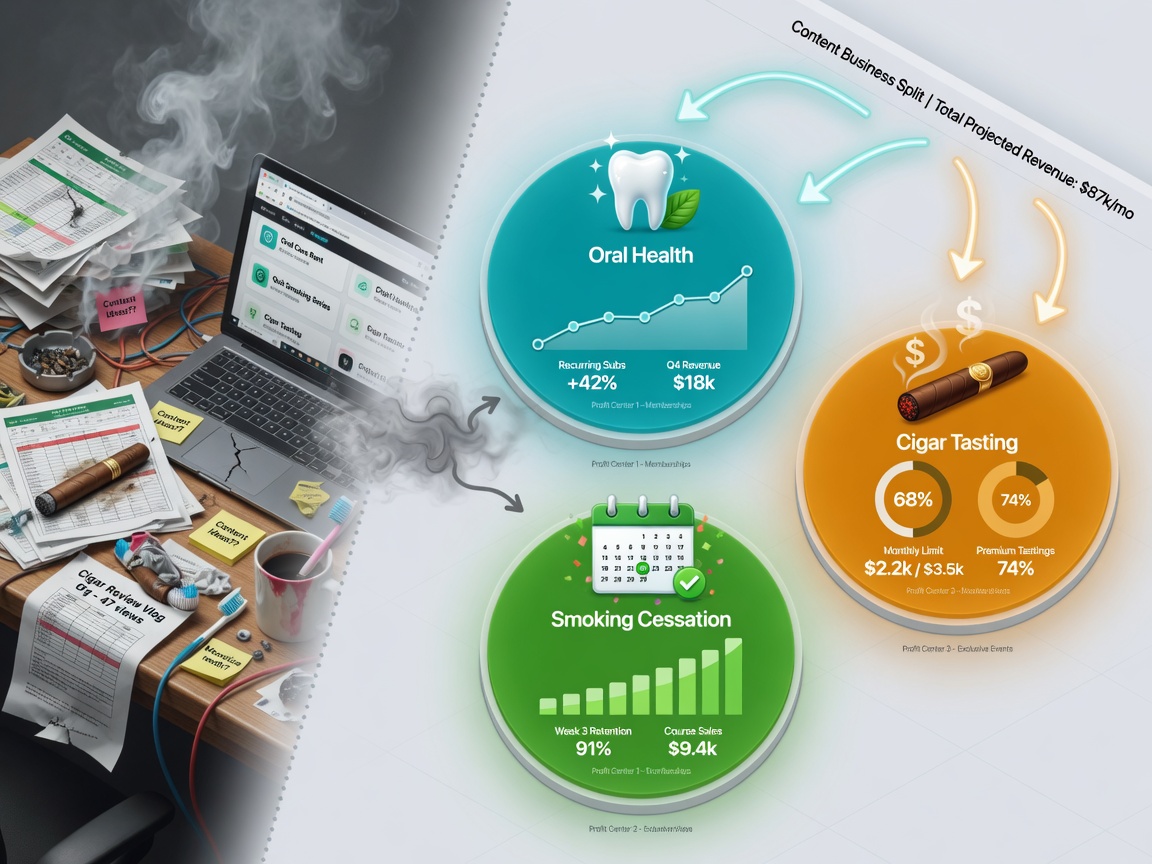 Split your tobacco content account into multiple profit centers, letting each content line independently account for its P&L